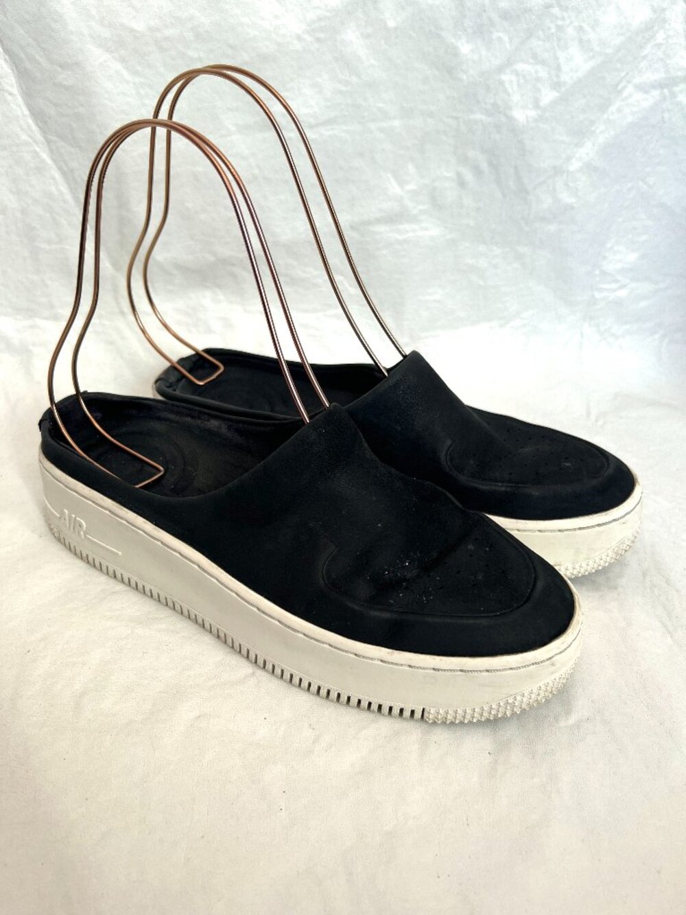Nike Air Force 1 Lover XX sneaker mule black leather platform womens 8 slip on